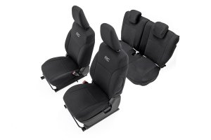 Suzuki Jimny Seat Covers - Front & Rear - Rough Country - Neoprene - '18-'25 Suzuki Jimny Seat Covers - Front & Rear - Rough Country - Neoprene - '18-'25
